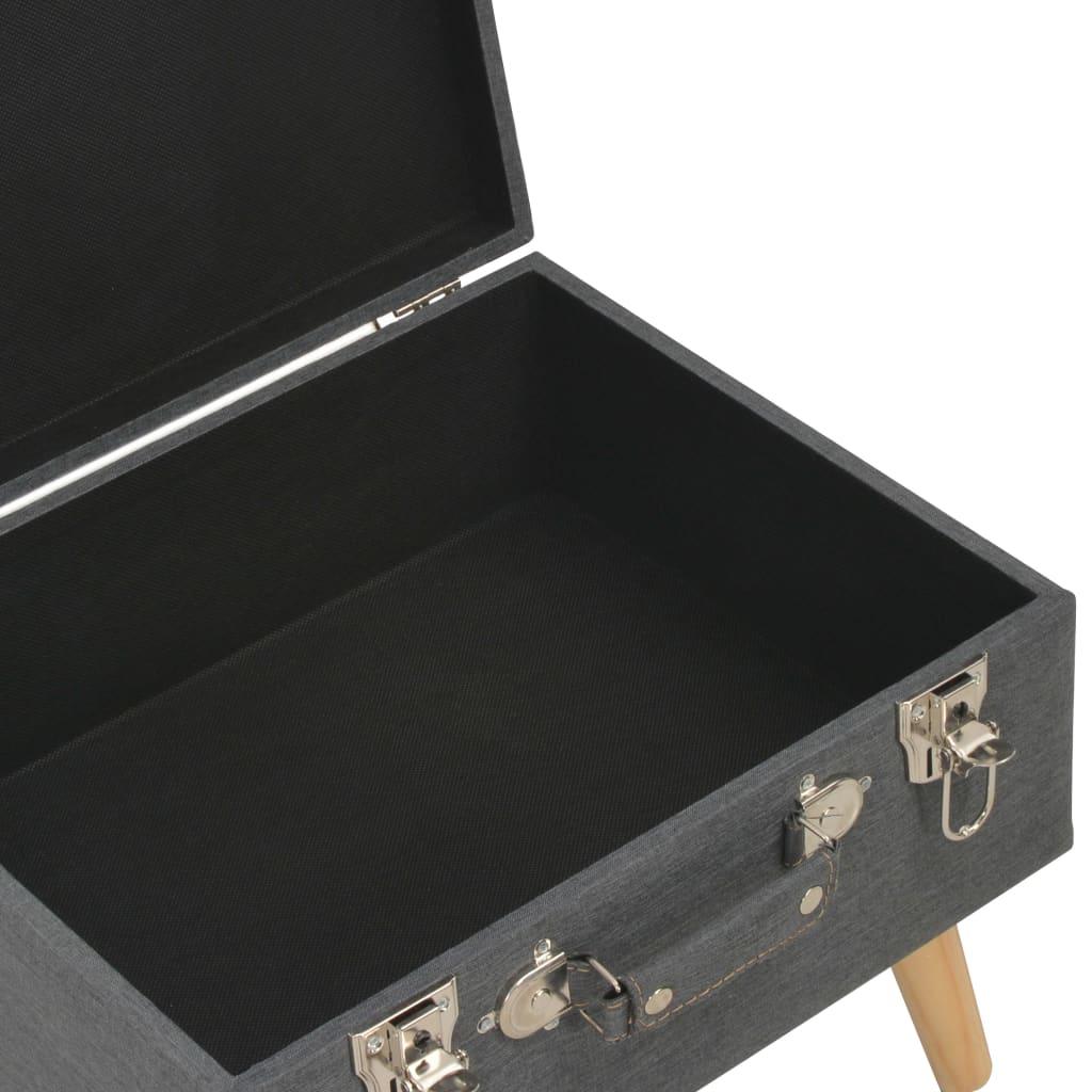 Panca pouf sgabello contenitore per mobili 40 cm tessuto grigio scuro 3002158