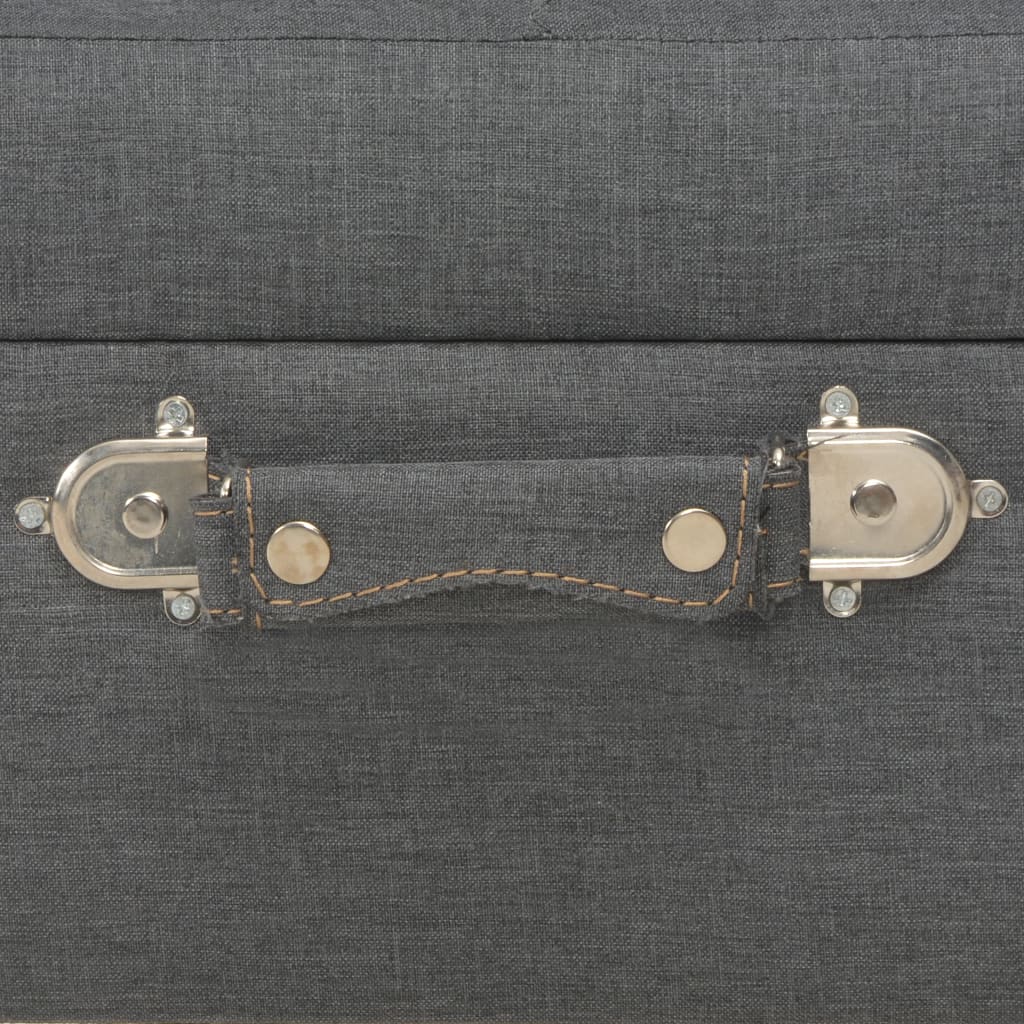 Sgabello con Contenitore 40 cm in Tessuto Grigio Scuro 247520