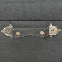 Sgabello con Contenitore 40 cm in Tessuto Grigio Scuro 247520