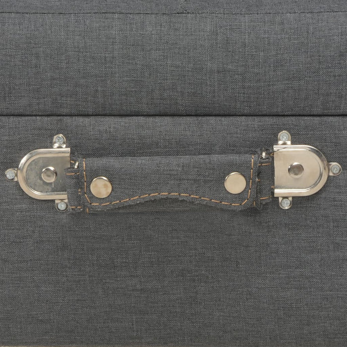 Sgabello con Contenitore 40 cm in Tessuto Grigio Scuro 247520
