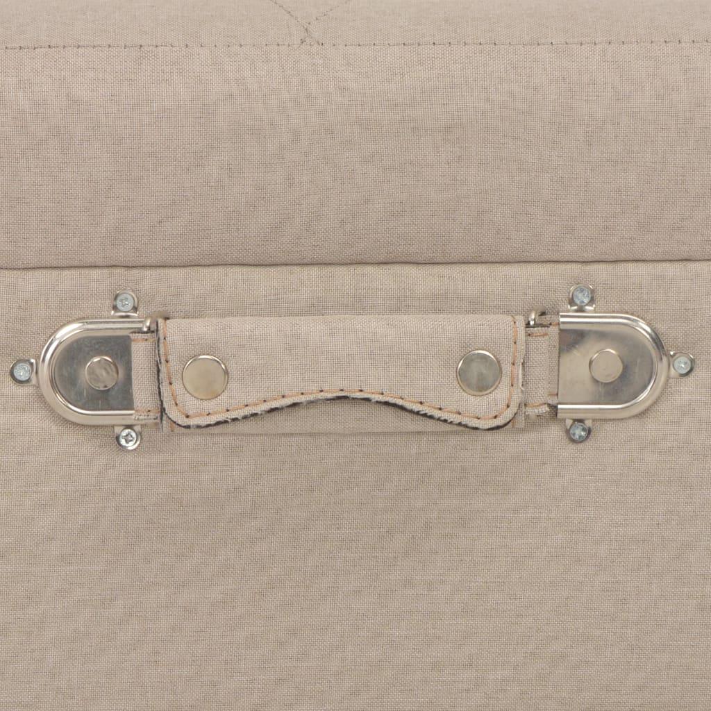 Panca pouf sgabello mobile contenitore sgabelli 3 pz tessuto beige 3002089