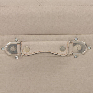 Panca pouf sgabello mobile contenitore sgabelli 3 pz tessuto beige 3002089