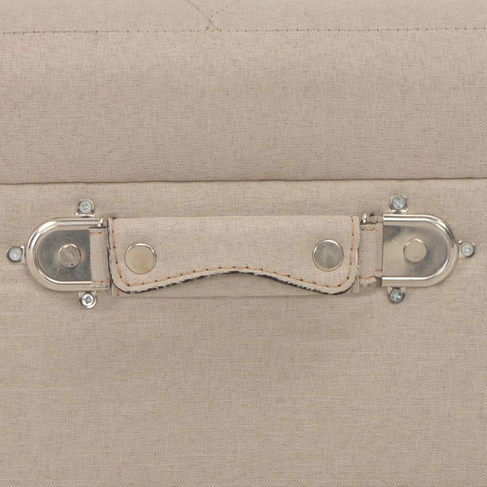 Panca pouf sgabello mobile contenitore sgabelli 3 pz tessuto beige 3002089