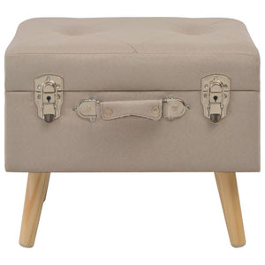 Panca pouf sgabello mobile contenitore sgabelli 3 pz tessuto beige 3002089