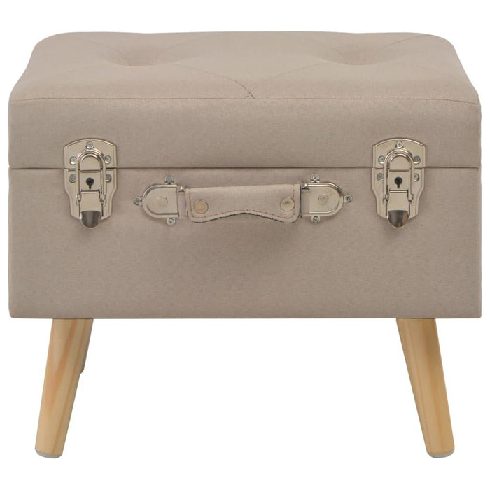 Panca pouf sgabello mobile contenitore sgabelli 3 pz tessuto beige 3002089