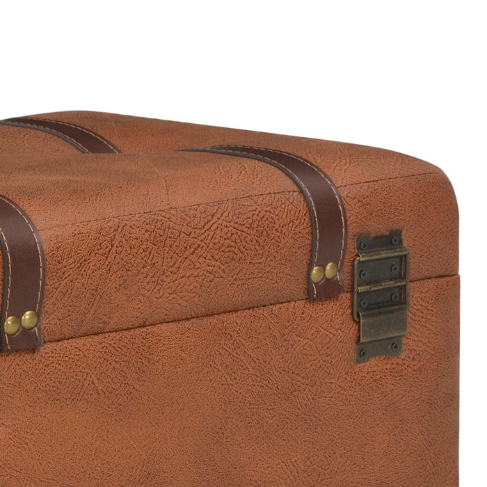 Sgabello con Contenitore 40 cm in Similpelle Tanno cod mxl 50350