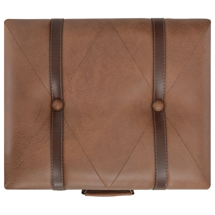 Sgabello con Contenitore 40 cm in Similpelle Marrone 247531