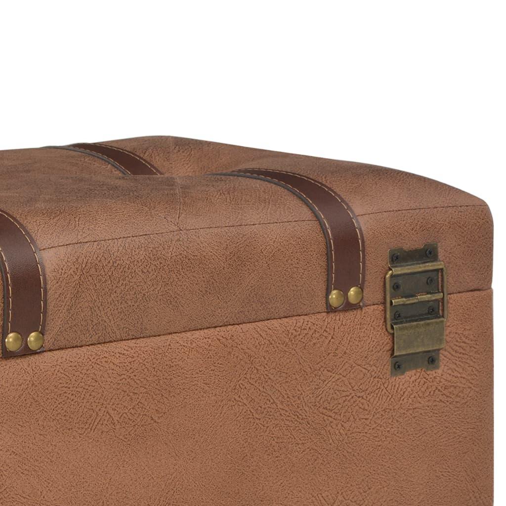 Panca pouf sgabello contenitore per mobili 40 cm marrone sintetico 3002173