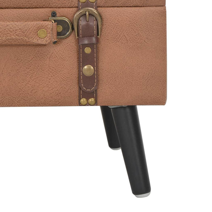 Panca pouf sgabello contenitore per mobili 40 cm marrone sintetico 3002173