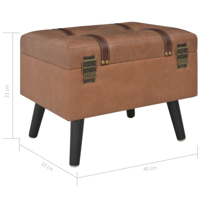 Panca pouf sgabello contenitore per mobili 40 cm marrone sintetico 3002173