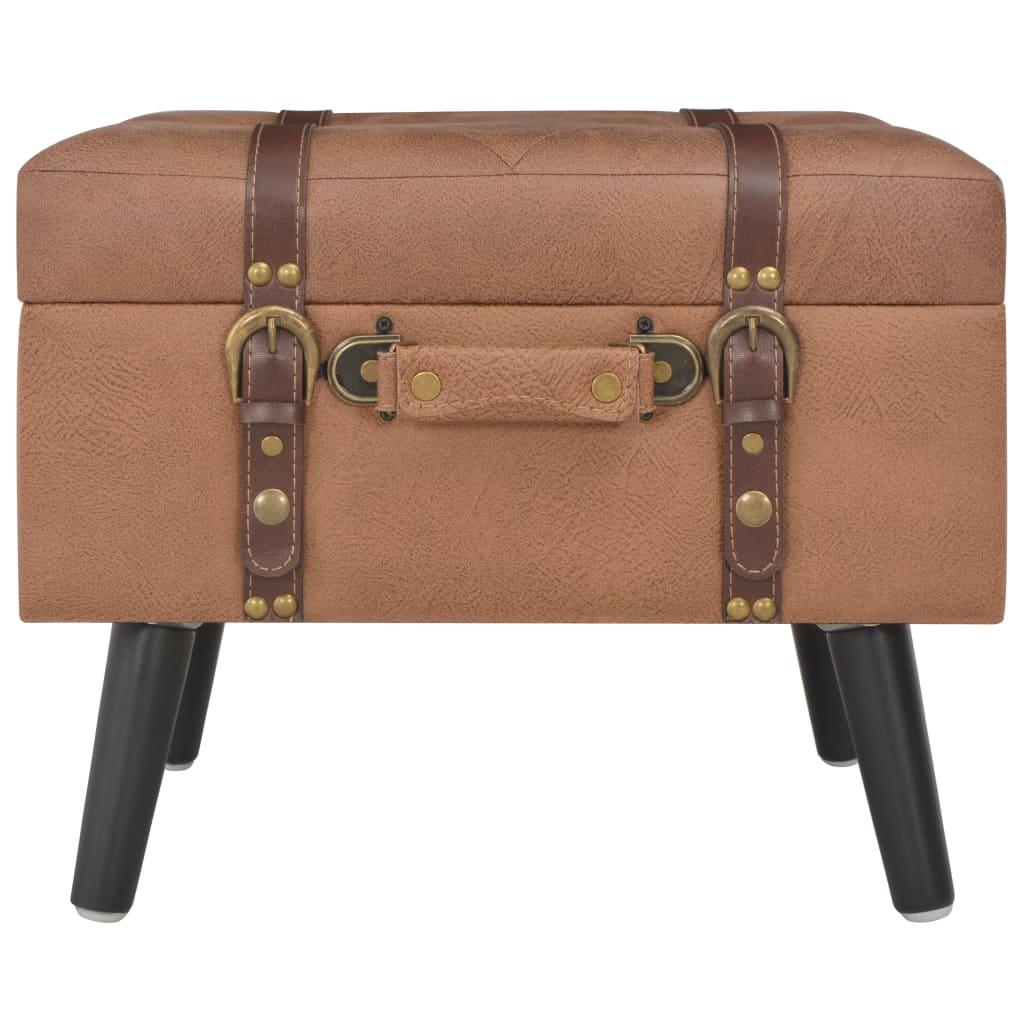 Panca pouf sgabello mobile contenitore sgabelli 3 pz marrone sintetico 3002180