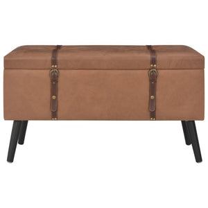 Panca pouf sgabello mobile contenitore sgabelli 3 pz marrone sintetico 3002180