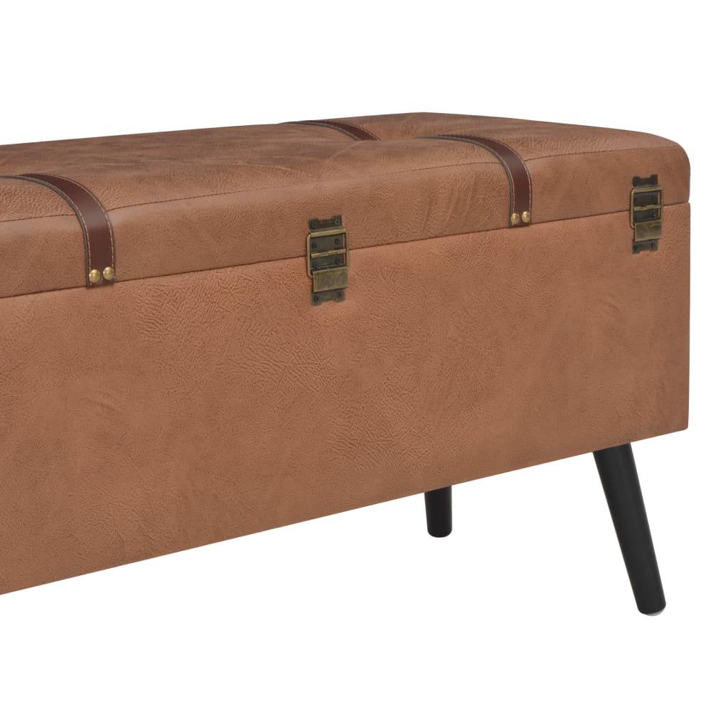 Panca pouf sgabello mobile contenitore sgabelli 3 pz marrone sintetico 3002180