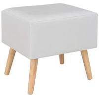 Comodino Bianco 40x35x40 cm in Similpelle 247536