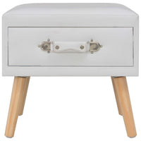 Comodino Bianco 40x35x40 cm in Similpelle 247536