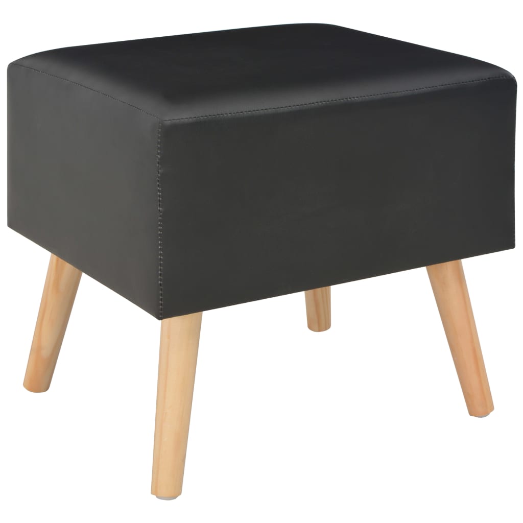 Comodino Nero 40x35x40 cm in Similpelle cod mxl 30446