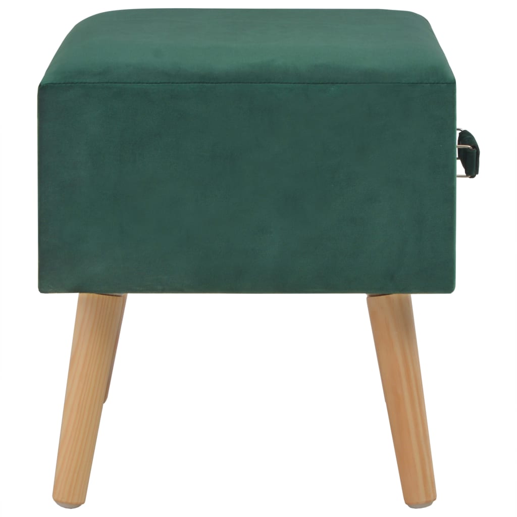 Comodino Verde 40x35x40 cm in Velluto 247538