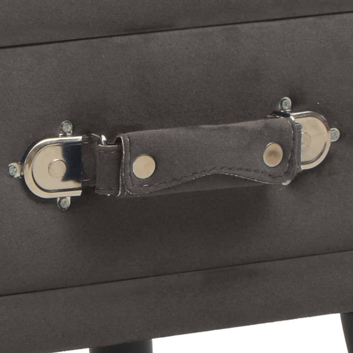 Comodino Grigio 40x35x40 cm in Velluto 247542