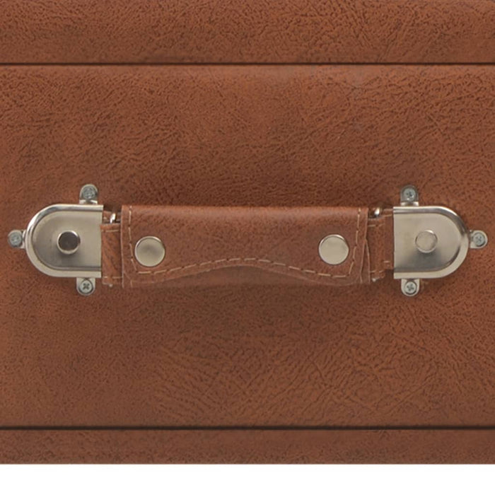 Tavolino da Salotto Marrone 80x40x46 cm in Similpelle 247543