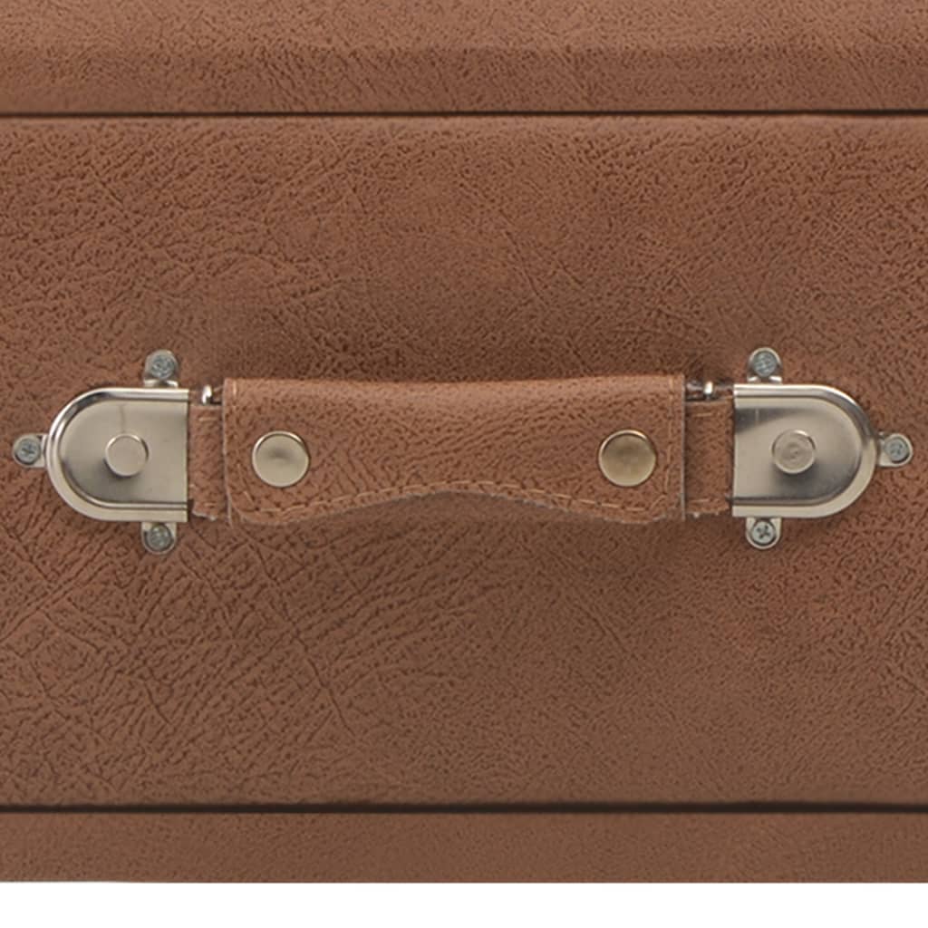 Tavolino da Salotto Marrone Scuro 80x40x46 cm in Similpelle 247544