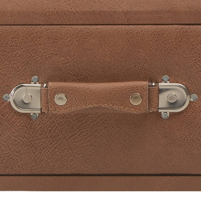 Tavolino da Salotto Marrone Scuro 80x40x46 cm in Similpelle 247544