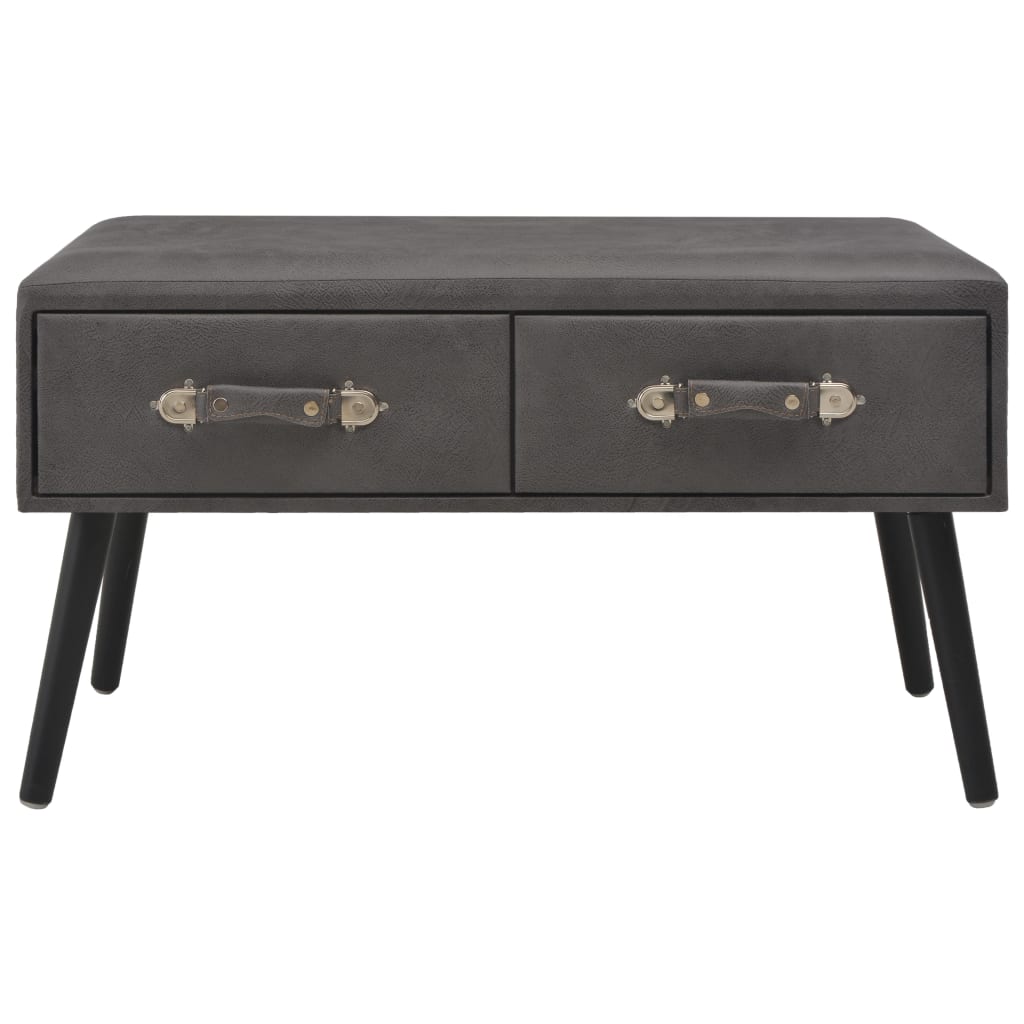 Tavolino da CaffÃ¨ Grigio 80x40x46 cm in Similpelle   cod mxl 6278