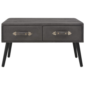 Tavolino da CaffÃ¨ Grigio 80x40x46 cm in Similpelle   cod mxl 6278