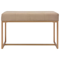 Panca pouf sgabello panca arredo 80 cm velluto beige 3002049