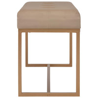 Panca pouf sgabello panca arredo 80 cm velluto beige 3002049