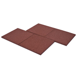Piastrelle Anticaduta 6 pz in Gomma 50x50x3 cm Rosso cod mxl 52737