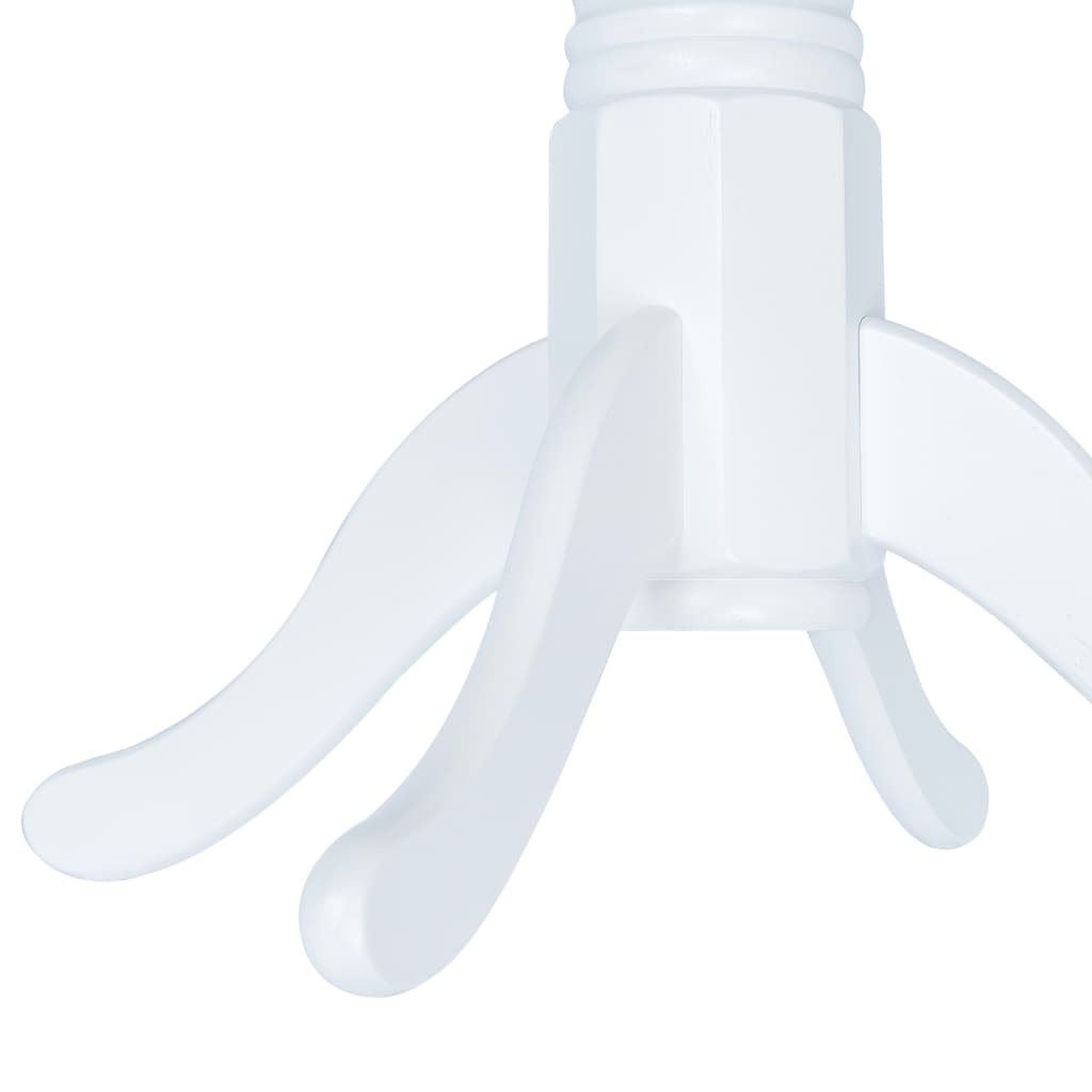 Tavolo da Pranzo Bianco 106 cm in Legno Massello di Hevea 247353