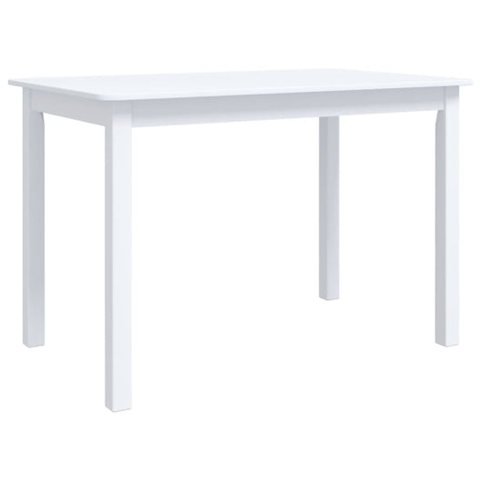 Tavolo da Pranzo Bianco 114x71x75cm in Legno Massello di Hevea 247362
