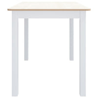 Tavolo da Pranzo Bianco e Marrone 114x71x75cm Massello di Hevea 247363