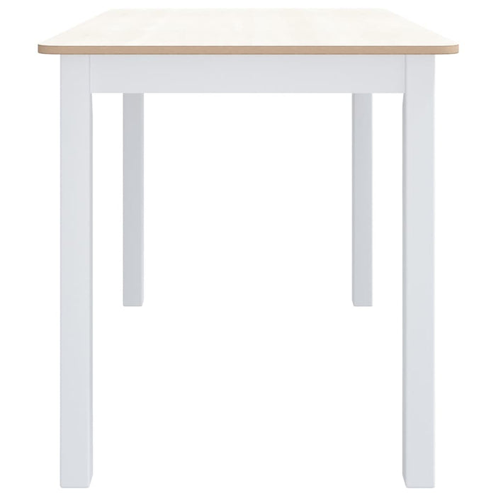 Tavolo da Pranzo Bianco e Marrone 114x71x75cm Massello di Hevea 247363