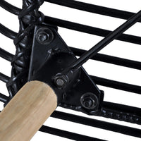 Sedie da Pranzo 6 pz Nere in Rattan Naturale 275838