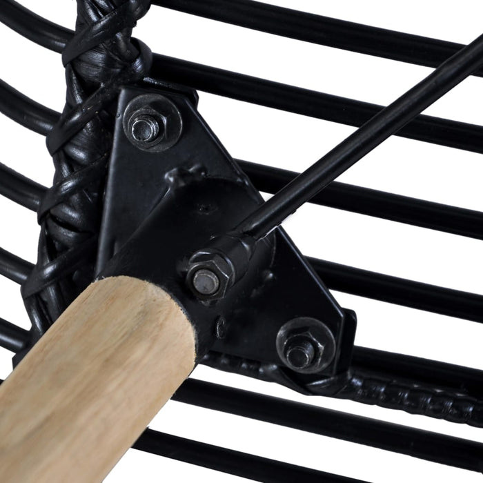 Sedie da Pranzo 6 pz Nere in Rattan Naturale 275838