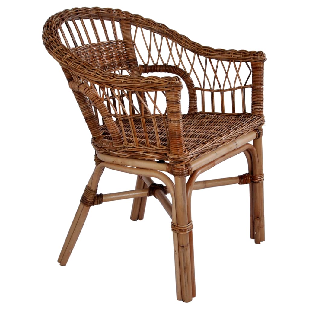 Sedie da Esterno 2 pz in Rattan Naturale Marrone 275842