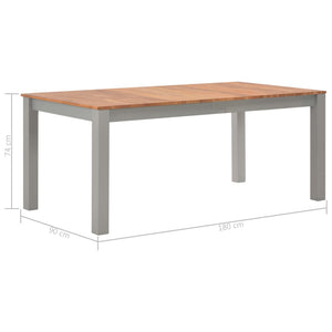 Tavolo da Pranzo 180x90x74 cm in Legno Massello di Rovere 247847