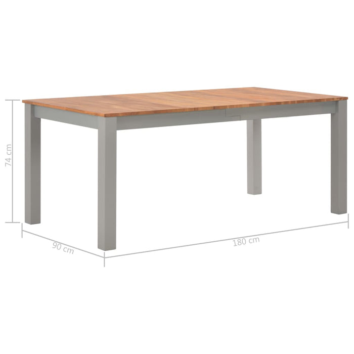 Tavolo da Pranzo 180x90x74 cm in Legno Massello di Rovere 247847