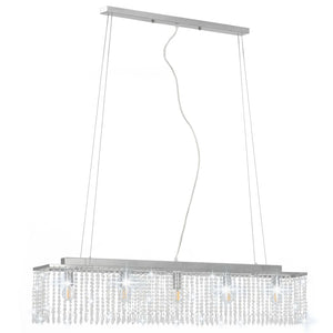 Lampadario con Perle di Cristallo Argento 104 cm E14  cod mxl 65139