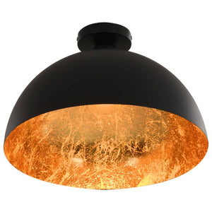 Lampadari 2 pz Nero e Oro Semi-Sferici E27 50873