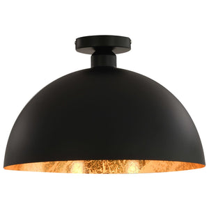 Lampadari 2 pz Nero e Oro Semi-Sferici E27 50873