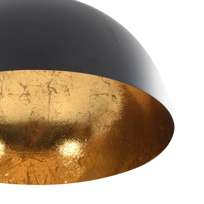 Lampadari 2 pz Nero e Oro Semi-Sferici E27 50873
