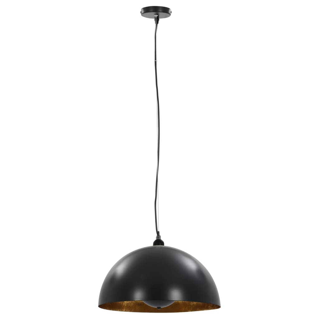 Lampadari 2 pz Nero e Oro Semi-Sferici 40 cm E27 50876