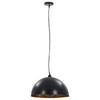 Lampadari 2 pz Nero e Oro Semi-Sferici 40 cm E27 50876