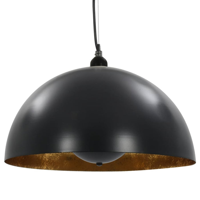 Lampadari 2 pz Nero e Oro Semi-Sferici 40 cm E27 50876