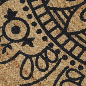 Tappeto Lavorato a Mano in Juta con Stampa Blu Scuro 120 cm cod mxl 65543