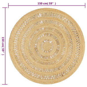 Tappeto Lavorato a Mano in Juta Intrecciata 150 cm cod mxl 77095