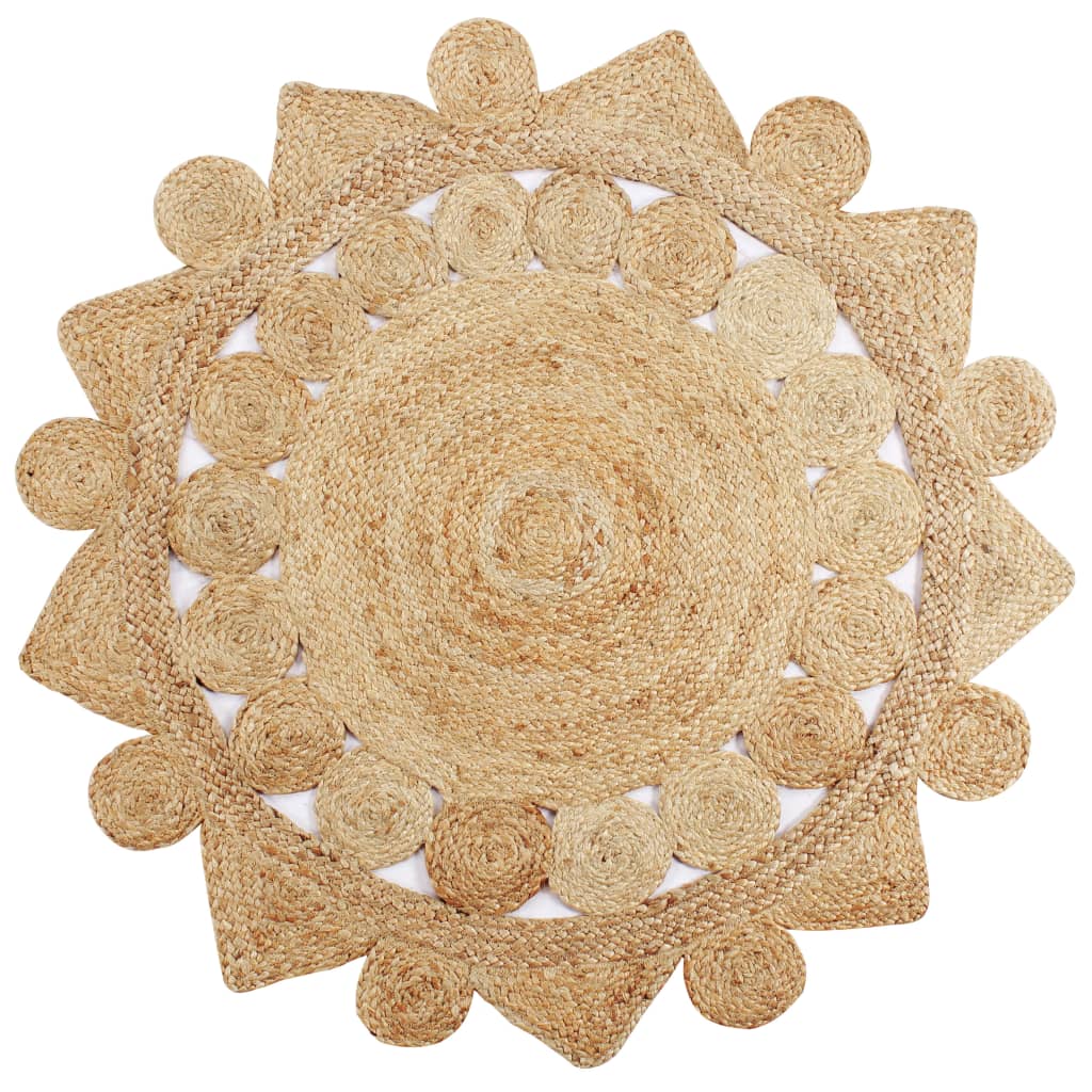 Tappeto Lavorato a Mano in Juta Intrecciata 150 cm cod mxl 59486