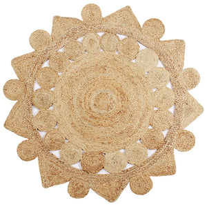 Tappeto Lavorato a Mano in Juta Intrecciata 150 cm cod mxl 59486